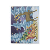 Full Moon Over Reindeer With Sleigh Notitieblok (Linkerzijde)