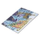 Full Moon Over Reindeer With Sleigh Notitieblok (Schuin)