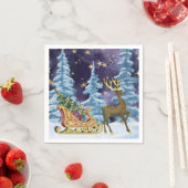 Full Moon Over Reindeer With Sleigh Servet (Insitu)