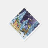 Full Moon Over Reindeer With Sleigh Servet (Hoek)