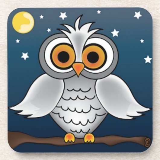 Full Moon Owl Bier Onderzetter (Voorkant)