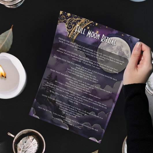 Full Moon Pagan Ritual & Prayer Book of Shadows Poster