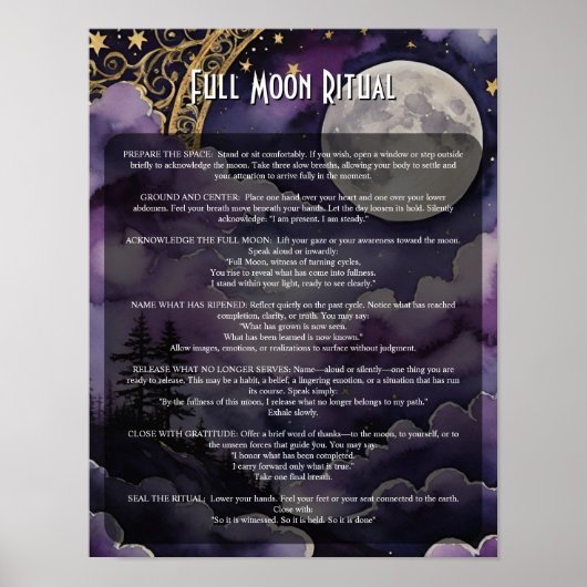 Full Moon Pagan Ritual & Prayer Book of Shadows Poster (Voorkant)