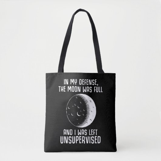 Full Moon Pagan Witch Wiccan Quote Tote Bag (Voorkant)