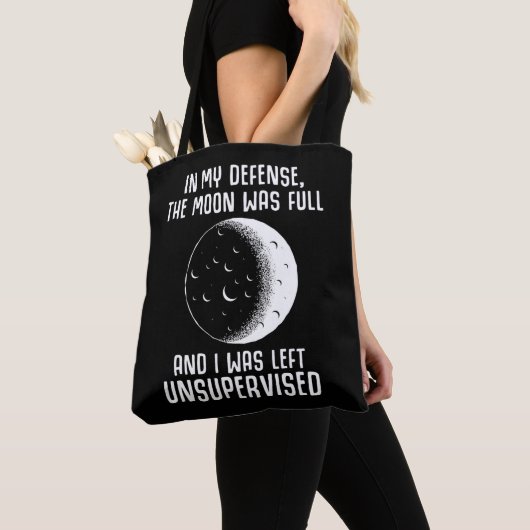 Full Moon Pagan Witch Wiccan Quote Tote Bag (Dichtbij)