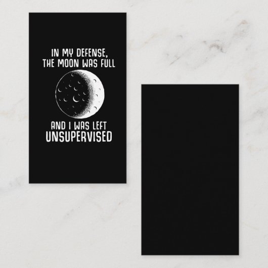 Full Moon Pagan Witch Wiccan Quote Visitekaartje (Voorkant / Achterkant)