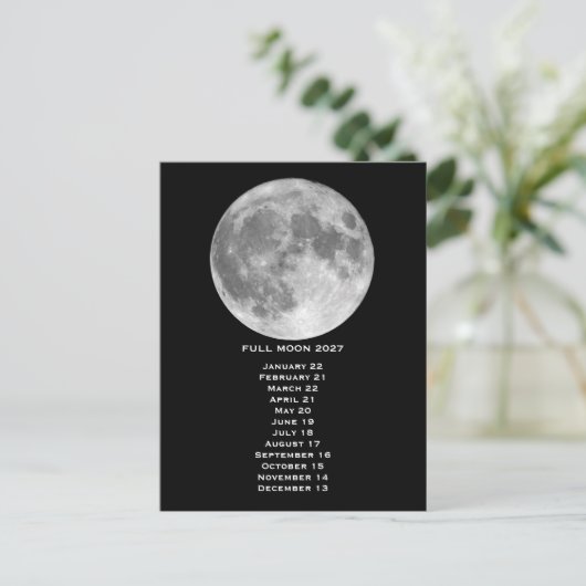 Full Moon Phases 2027 Briefkaart (Staand voorkant)