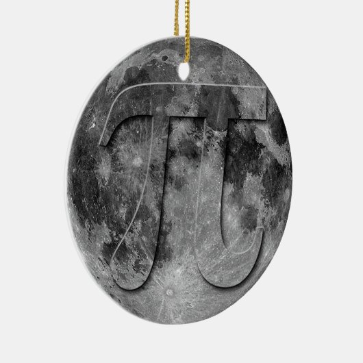 Full Moon Pi Day Fun Keramisch Ornament (Rechts)