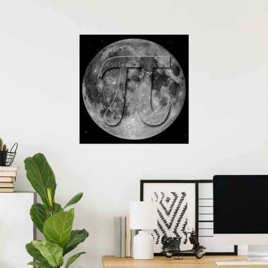 Full Moon Pi Day Fun Poster (Thuiskantoor)