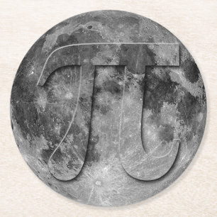 Full Moon Pi Day Fun Ronde Kartonnen Onderzetter