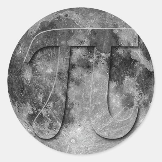 Full Moon Pi Day Fun Ronde Sticker (Voorkant)