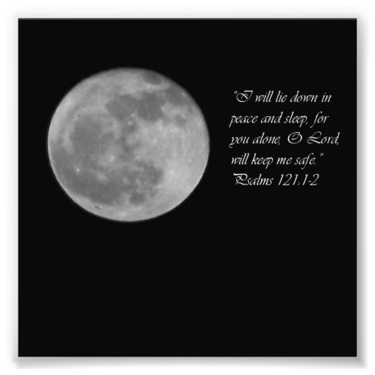Full Moon Psalms 121:12 Aanmoedigingsversie Verse  Foto Afdruk (Voorkant)