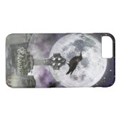 Full Moon Raven Celtic Cross iPhone Case (Achterkant (Horizontaal))