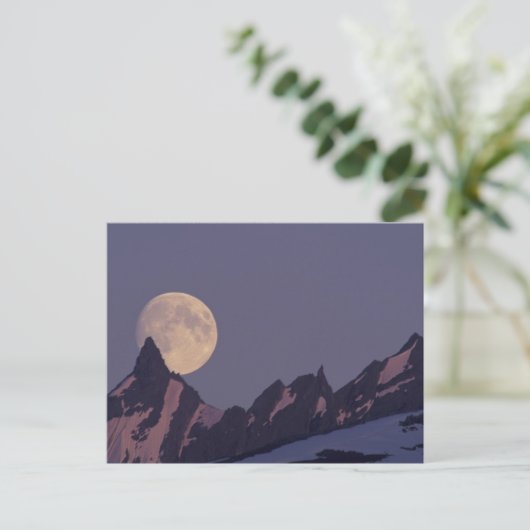 Full Moon Rises | Chugach Mountains Alaska Briefkaart (Staand voorkant)