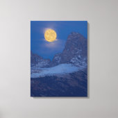Full Moon Rising Grand Teton Driggs, Idaho Canvas Afdruk (Voorkant)
