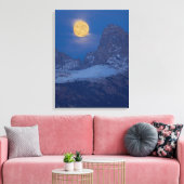 Full Moon Rising Grand Teton Driggs, Idaho Canvas Afdruk (Insitu (Woonkamer))