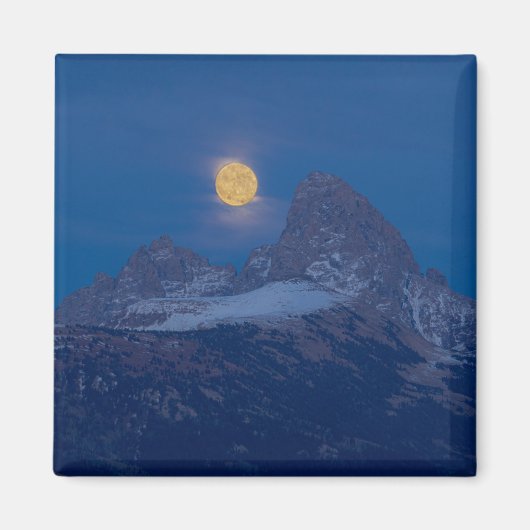 Full Moon Rising Grand Teton Driggs, Idaho Magneet (Voorkant)
