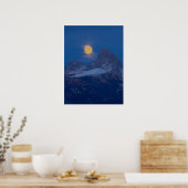 Full Moon Rising Grand Teton Driggs, Idaho Poster (Keuken)