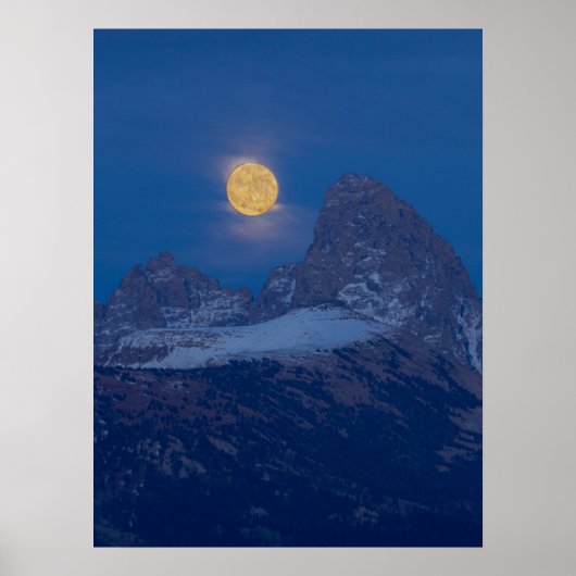 Full Moon Rising Grand Teton Driggs, Idaho Poster (Voorkant)