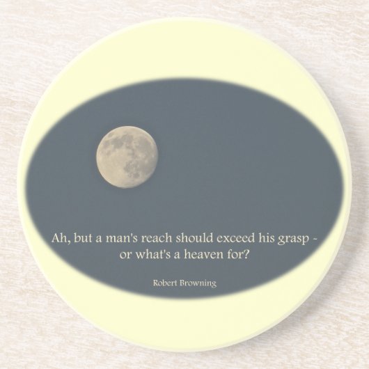 Full Moon Robert Browning Quote Zandsteen Onderzetter (Voorkant)