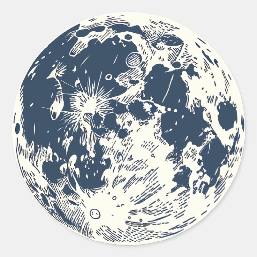 Full Moon Ronde Sticker (Voorkant)