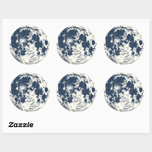 Full Moon Ronde Sticker (Vel)