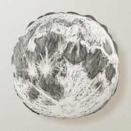 Full Moon Round Pillow – Celestial Dreamcore Rond Kussen