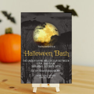 Full Moon Scary Halloween Party Kaart