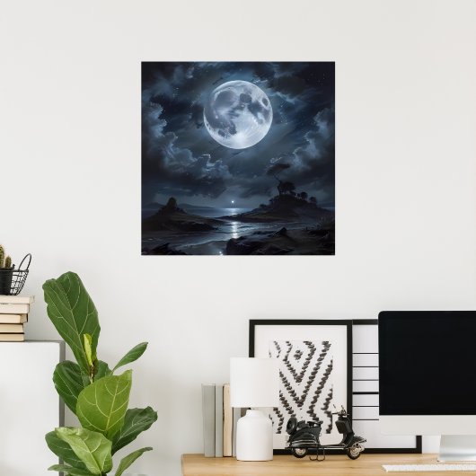 Full Moon Serenity Poster (Thuiskantoor)