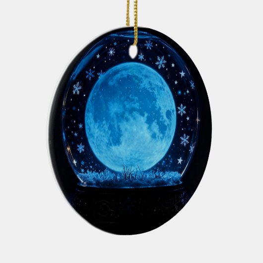Full Moon Snow Globe Mystical Magical Keramisch Ornament (Rechts)