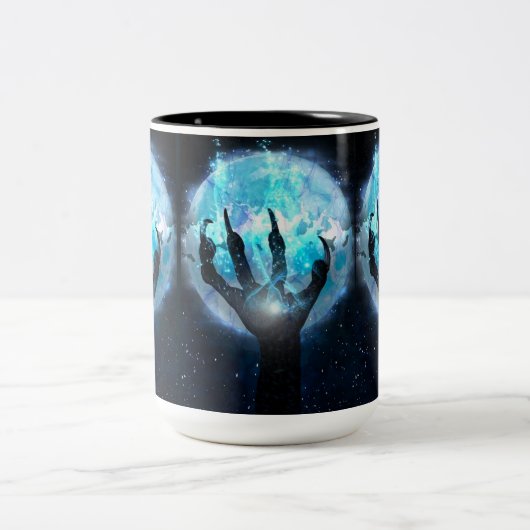 Full Moon Transformation Halloween Tweekleurige Koffiemok (Center)