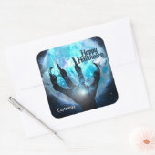 Full Moon Transformation Halloween Vierkante Sticker (Envelop)