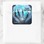 Full Moon Transformation Halloween Vierkante Sticker (Tas)
