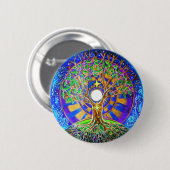 Full Moon Tree of Life Mandala Button (Voorkant /achterkant)