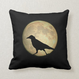 Full Moon Walking Crow Silhouette Kussen