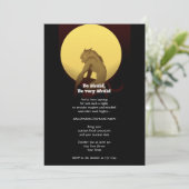 Full Moon Werewolf Halloween Party Kaart (Staand voorkant)