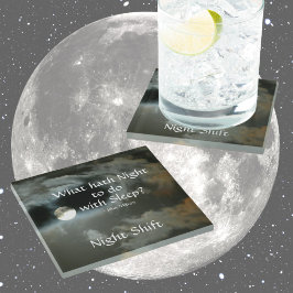 Full Moon What Hath Night to do with Sleep Quote Glazen Onderzetter