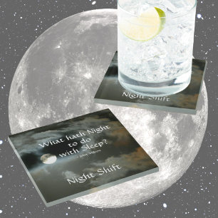 Full Moon What Hath Night to do with Sleep Quote Glazen Onderzetter
