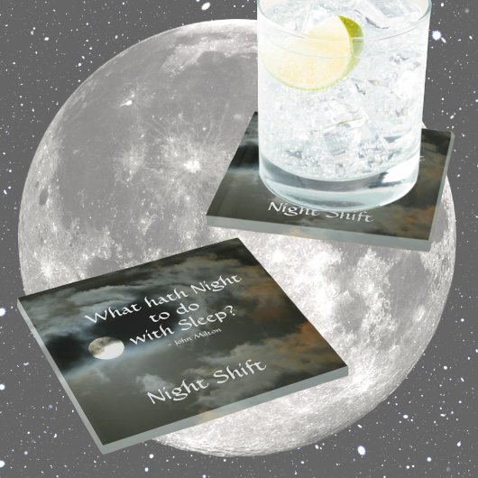 Full Moon What Hath Night to do with Sleep Quote Glazen Onderzetter