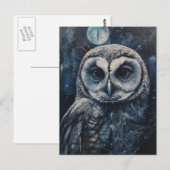 Full Moon Winter Snow Owl  Briefkaart (Voorkant / Achterkant)