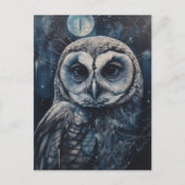 Full Moon Winter Snow Owl  Briefkaart (Voorkant)