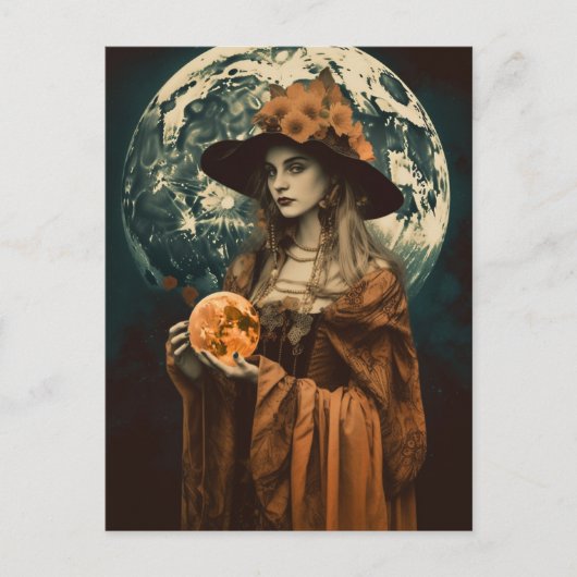 Full Moon Witch Briefkaart (Voorkant)