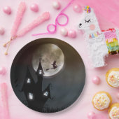 Full Moon Witch Halloween Papieren Bordje (Feest)