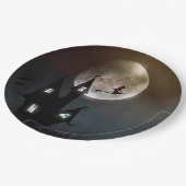 Full Moon Witch Halloween Papieren Bordje (Gekanteld)