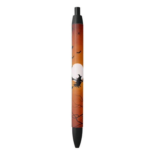 Full Moon Witch Halloween Zwarte Inkt Pen (Voorkant Verticaal)