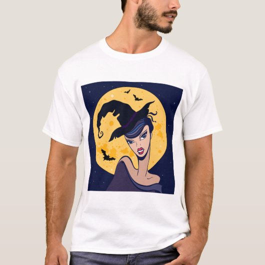 Full Moon Witch Mannen T-Shirt (Voorkant)