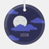 Full Moon with Clouds Glas Ornament (Voorkant)