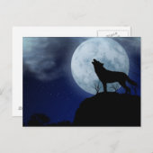 Full Moon Wolf Briefkaart (Voorkant / Achterkant)