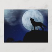 Full Moon Wolf Briefkaart (Voorkant)