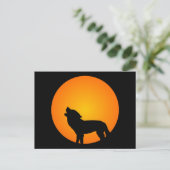 Full Moon Wolf Briefkaart (Staand voorkant)